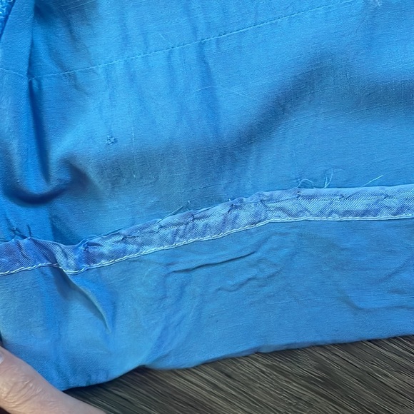 As-Is VTG 40s/50s Era Cornflower Blue Short Sleeve  Wiggle Dress Bow Like Detail - Picture 15 of 16